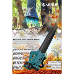 ASSUR Profesyonel 21 V Çift Akülü Turbo Motor 2800 Rpm Yaprak Hava Üfleme Makinesi