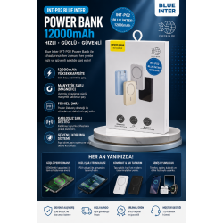 BLUE INTER INT-P02 12000mAh Manyetik Power Bank