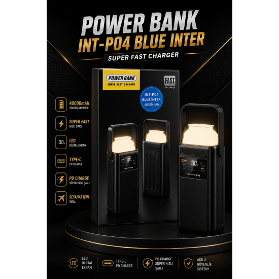 Blue Inter INT-P04 40000mAh Powerbank Kamp Lambası
