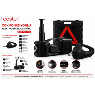 Castu CS78 Plus Max Çok Fonksiyonlu Elektrikli Hidrolik Kriko Seti Hava Pompalı Bijon Sökme Makinalı LED Işıklı