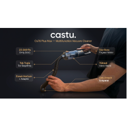 CASTU CS76 PLUS MAX 22.000 PA ŞARJLI KABLOSUZ EL VE ARAÇ SÜPÜRGESİ