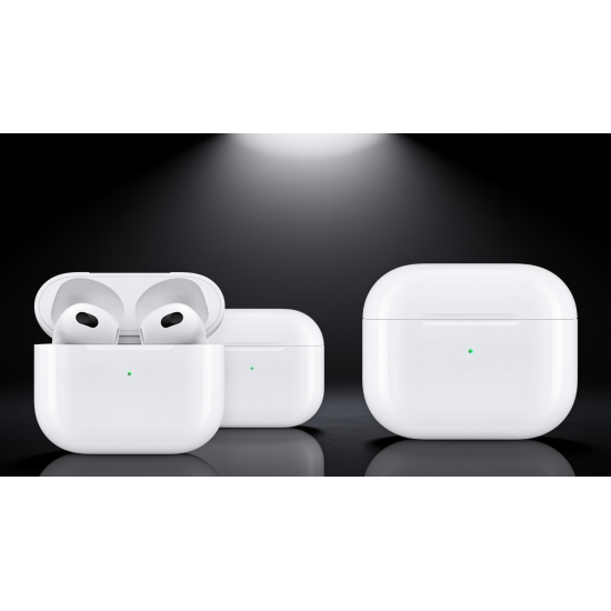 CASTU Air 3 MagSafe Şarj Kutulu TWS Kablosuz Bluetooth Kulaklık (Beyaz)