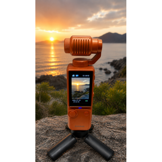 4K UHD Gimbal Kamera 32GB Hafıza Kartlı Tripodlu El Kamerası Video Kayıt Vlog Seyahat Kamerası