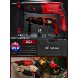 RETOOLS Bordo 800W 2.26 Profesyonel Elektrikli Kırıcı Delici Matkap (Hilti - Model 2603)