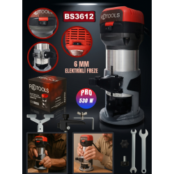 RETOOLS Bordo BS3612 220V Profesyonel Elektrikli El Tipi Yönlendirici ve Kenar Kesme Makinesi (Kablolu Trimmer)