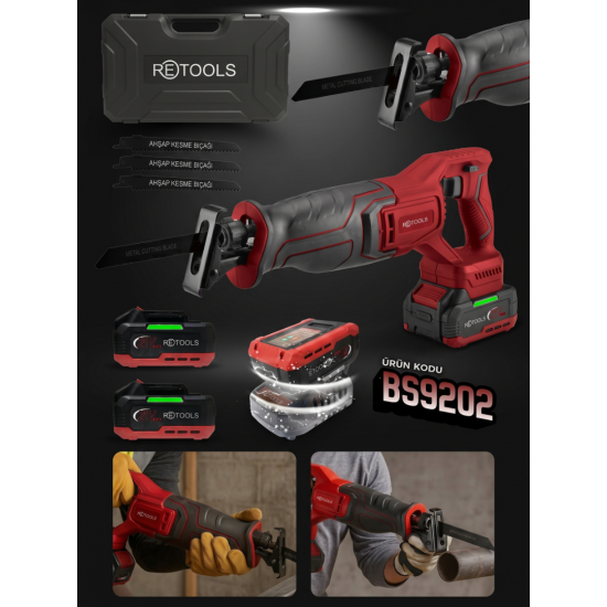 RETOOLS BS9202 BORDO ŞARJLI TİLKİ KUYRUĞU TESTERE