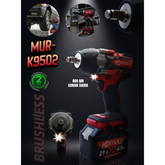 RETOOLS MUR-K9502 BORDO 800 NM TORKLU SOMUN SIKMA MAKİNESİ
