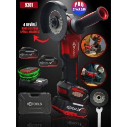 RETOOLS MUR-9301 Bordo 125 mm Profesyonel Akülü Avuç Taşlama / Spiral Makinesi (Çift Akülü Set)