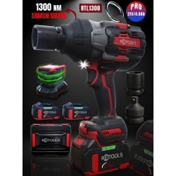RETOOLS Bordo RTL1300 21V Profesyonel Akülü Torklu Somun Sıkma ve Sökme Makinesi (Çift Akülü)