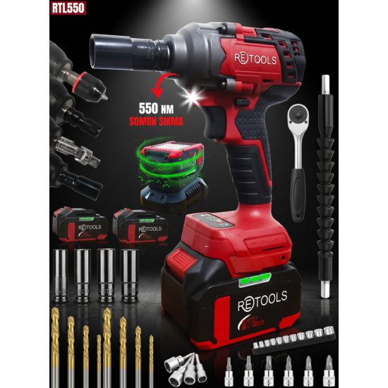 RETOOLS RTL550 BORDO 550 NM TORKLU SOMUN SIKMA MAKİNESİ