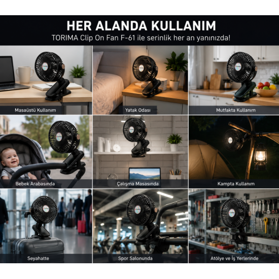 TORİMA MASA KLİPSLİ FAN