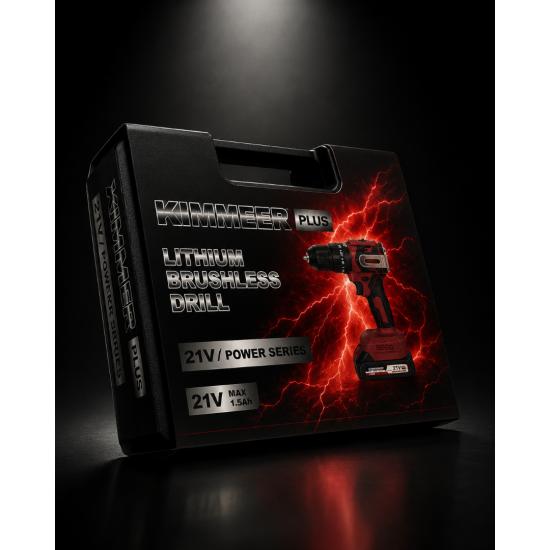 KİMMEER PLUS 21V Lithium Brushless 75 nm Bordo Seri Şarjlı Vidalama