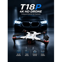 Airvolt INT-T18P Profesyonel Katlanabilir Akıllı Engel Sensörlü Kameralı Drone (Siyah)