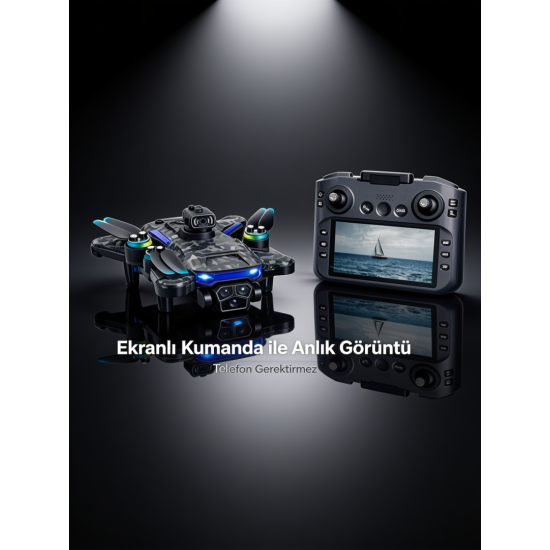 Airvolt INT-T2P Kendinden Ekran Kumandalı Engel Sensörlü Çift Kameralı Akıllı Drone