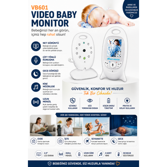 VB601 Video Baby Monitor – Bebeğiniz Her An Güvende