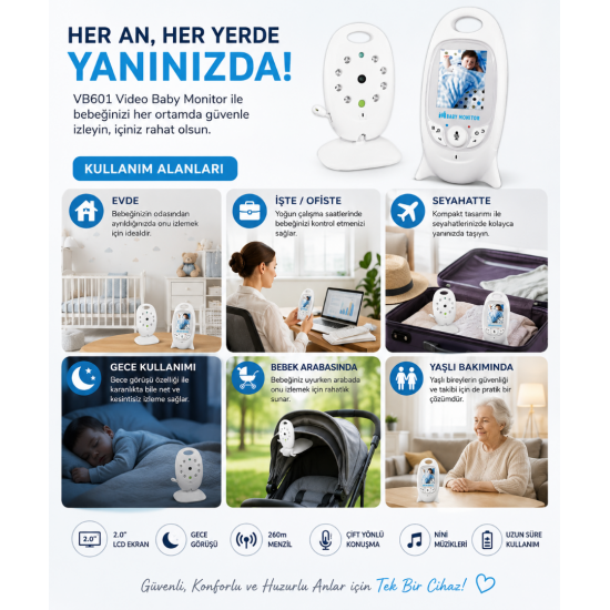 VB601 Video Baby Monitor – Bebeğiniz Her An Güvende