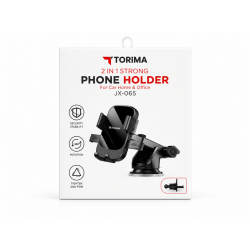 TORIMA JX-065 2'si 1 Arada Araç İçi Telefon Tutucu 360° Döner Vantuzlu Telefon Standı