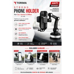 TORIMA JX-028 Güçlü Mıknatıslı Araç İçi Telefon Tutucu 360° Döner Manyetik Telefon Standı