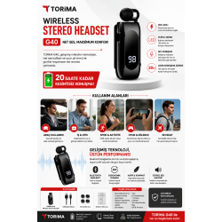 TORIMA G40 Kablosuz Bluetooth Kulaklık LED Göstergeli Şarj Kutulu