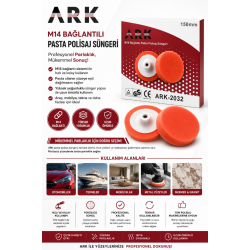 ARK ARK-2032 M14 Pasta Polisaj Süngeri 150 mm Turuncu Polisaj Pedi
