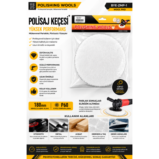 Polishing Wools Yün Polisaj Keçesi – Parlak ve Kusursuz Yüzeyler İçin Profesyonel Çözüm