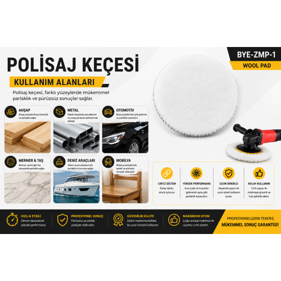 Polishing Wools Yün Polisaj Keçesi – Parlak ve Kusursuz Yüzeyler İçin Profesyonel Çözüm