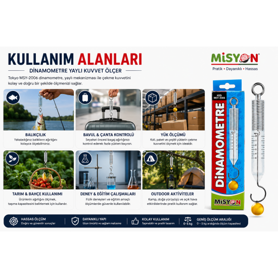 Misyon MSY-2006 Dinamometre Yaylı Kuvvet Ölçer
