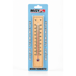Misyon Ahşap Duvar Termometresi (°C / °F)