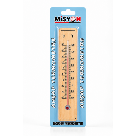 Misyon Ahşap Duvar Termometresi (°C / °F)