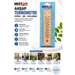 Misyon Ahşap Duvar Termometresi (°C / °F)