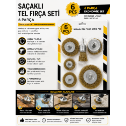 6 Parça Saçaklı Tel Fırça Seti