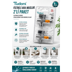 Turavit Filtreli Ara Musluk 3/8" (2'li Paket)