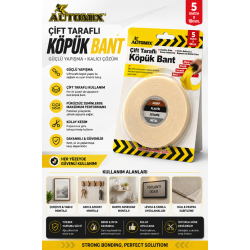 AUTOMIX Çift Taraflı Köpük Bant 5 Metre x 18 mm