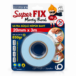 VODASEAL Super FIX Ultra Güçlü Köpük Montaj Bandı 20 mm x 3 Metre