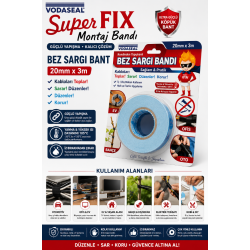 VODASEAL Super FIX Ultra Güçlü Köpük Montaj Bandı 20 mm x 3 Metre