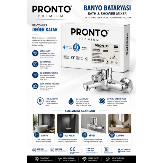 PRONTO New Simone Kuğu Lavabo Bataryası