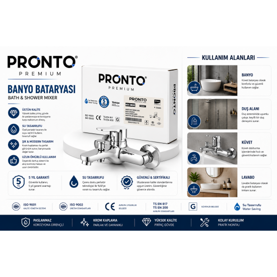 PRONTO New Simone Kuğu Lavabo Bataryası