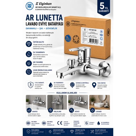 AR Lunetta Lavabo Evye Bataryası