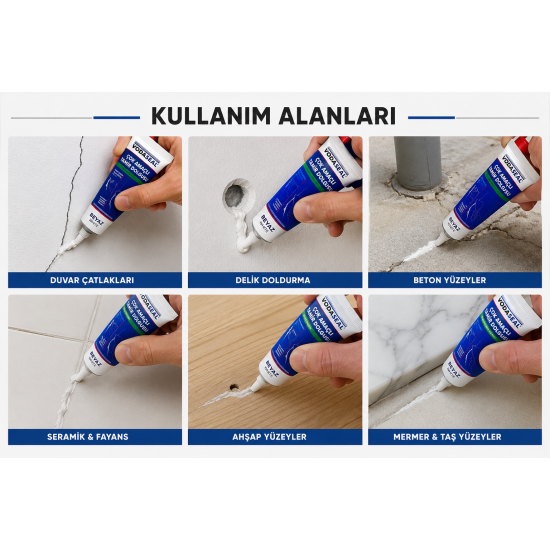 VODASEAL Çok Amaçlı Tamir Dolgusu Beyaz – Çatlak ve Delik Onarıcı Dolgu Macunu