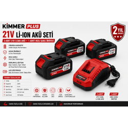 Kimmeer Plus 21V 6’lı Akülü Set | Matkap –3 işlevli Hilti – Spiral – Testere – Bağ Makası – 450 Nm