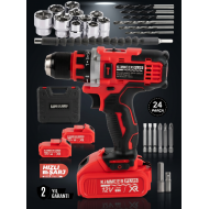 KİMMEER PLUS 12V Metal Şanzıman Şarjlı Matkap 24 Parça Akülü Vidalama Seti