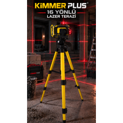 Kimmer Plus 16 Yönlü Lazer Terazisi Tripodlu Şarjlı Profesyonel Hizalama ve Ölçüm Seti
