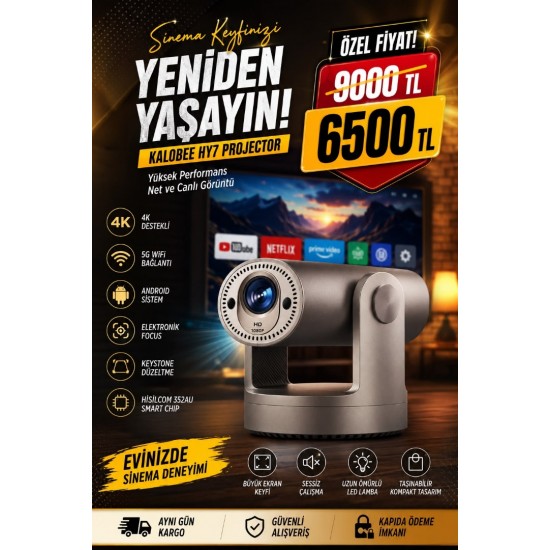 Kalobee HY7 Akıllı Mini Projeksiyon Cihazı