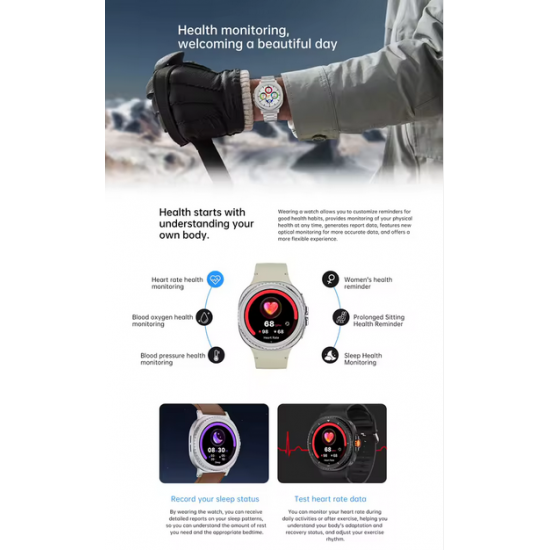 Sk46 AMOLED dairesel ekran Smartwatch SK46 suya dayanıklı,kalp hızı Kalobee Huaqiangbei yeni