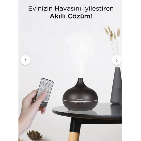 Torima Hava Nemlendiricisi Buhar Makinesi Ledli Aroma Terapisi Humidifier SL168 Koyu Ahşap