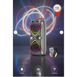 Torima Bluetooh Hoparlör Mikrofonlu Led Işıklı Parti Speaker D78 Gri