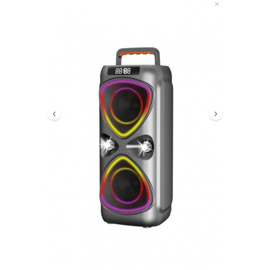 Torima Bluetooh Hoparlör Mikrofonlu Led Işıklı Parti Speaker D78 Gri