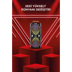  Torima Bluetooh Hoparlör Mikrofonlu Led Işıklı Parti Speaker D78 Siyah