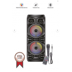 Torima D28 Siyah RGB Işıklı Mikrofonlu Kumandalı USB/TF/BT/FM/AUX Bluetooth Hoparlör