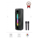 Torima Çift Mikrofonlu RGB Ledli Taşınabilir Bluetooth Hoparlör Parti Speaker KTS-2086 Siyah